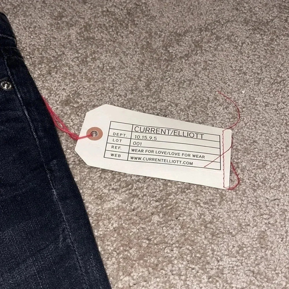 Current/Elliott Black Stiletto Slit  Watchtower Eyelets Jean size 27 - NWT - H - Picture 5 of 8